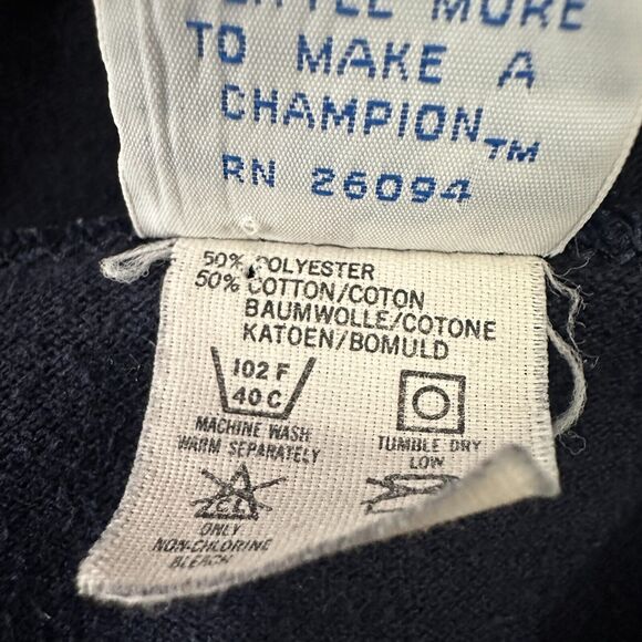 Vintage Champion Michigan Wolverines Hoodie Mens Large Blue USA 80s 90s Pullover - Picture 6 of 10